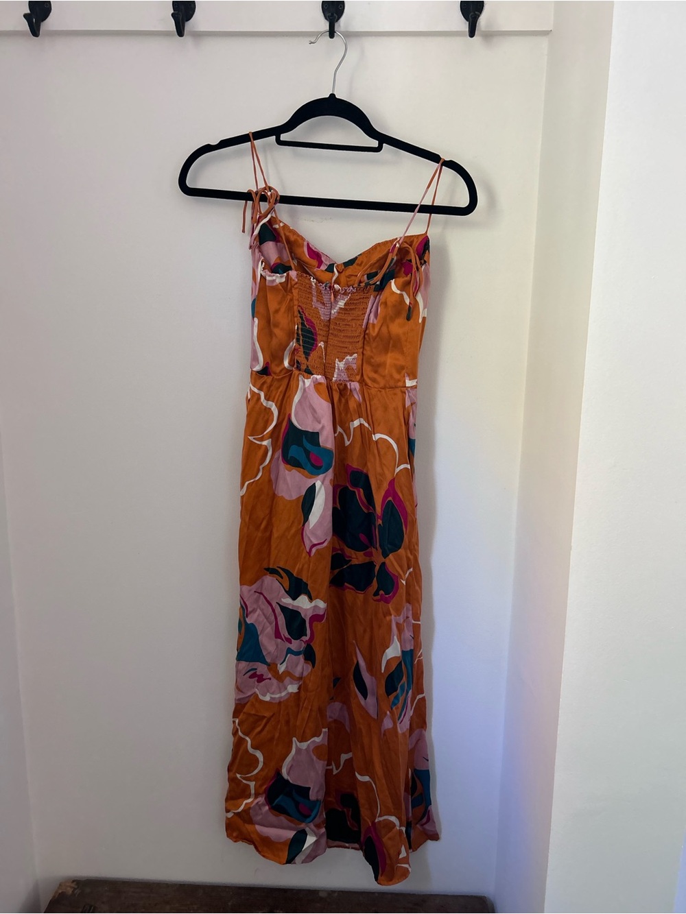 Orange Floral Midi Reformation Dress